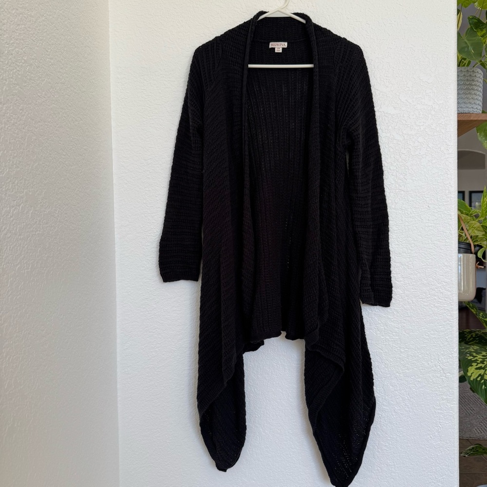 Merona Black Draped Cardigan Sweater